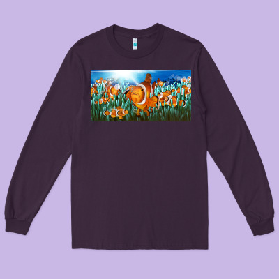 Clown Fish  License Plate Long Sleeve Tee Designed By Barkaloodesign