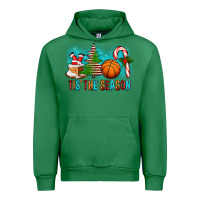 Emerald Tis The Season Christmas With Basketball And Candy Cane Urban Hoodie - FaDigitalArtStudio