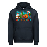 Navy Tis The Season Christmas With Basketball And Candy Cane Urban Hoodie - FaDigitalArtStudio