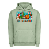 Pigment Oil Green Tis The Season Christmas With Basketball And Candy Cane Urban Hoodie - FaDigitalArtStudio