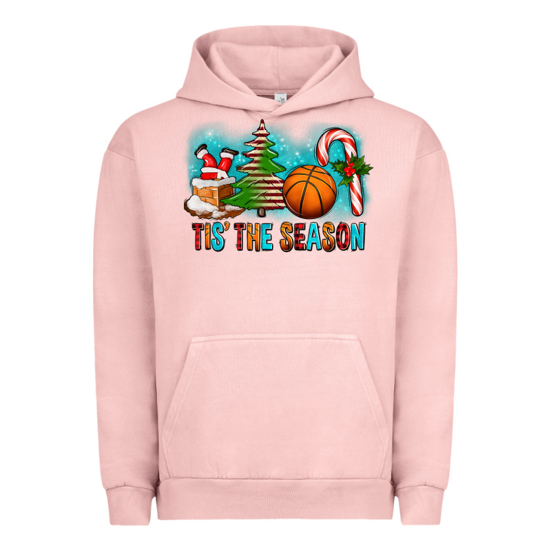 Tis The Season Christmas With Basketball And Candy Cane Urban Hoodie by FaDigitalArtStudio | Teevron