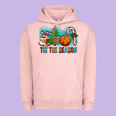 Tis The Season Christmas With Basketball And Candy Cane Urban Hoodie Designed By Fadigitalartstudio