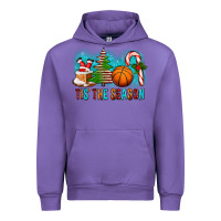 Tulip Tis The Season Christmas With Basketball And Candy Cane Urban Hoodie - FaDigitalArtStudio