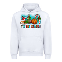 White Tis The Season Christmas With Basketball And Candy Cane Urban Hoodie - FaDigitalArtStudio