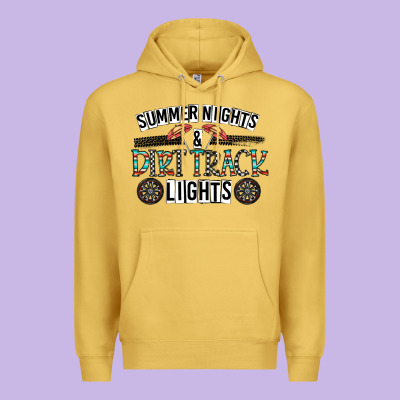 Summer Night & Dirt Track Lights Premium Hoodie Designed By Cowhidedigitalart