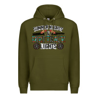 Army Green summer night & dirt track lights Premium Hoodie - CowhideDigitalArt
