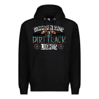 Black summer night & dirt track lights Premium Hoodie - CowhideDigitalArt