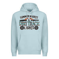 Blue Mist summer night & dirt track lights Premium Hoodie - CowhideDigitalArt