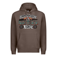 Coffee summer night & dirt track lights Premium Hoodie - CowhideDigitalArt