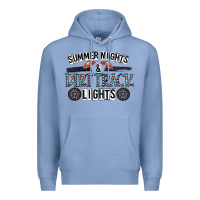 Colony Blue summer night & dirt track lights Premium Hoodie - CowhideDigitalArt