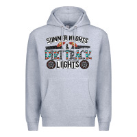 Heather Grey summer night & dirt track lights Premium Hoodie - CowhideDigitalArt