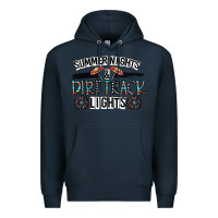Navy summer night & dirt track lights Premium Hoodie - CowhideDigitalArt