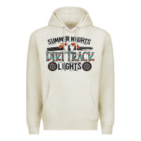 Oatmeal Heather summer night & dirt track lights Premium Hoodie - CowhideDigitalArt