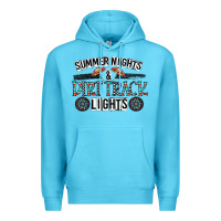 Ocean Blue summer night & dirt track lights Premium Hoodie - CowhideDigitalArt