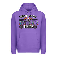 Purple summer night & dirt track lights Premium Hoodie - CowhideDigitalArt