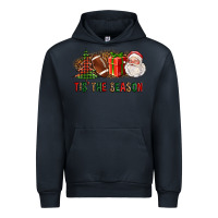 Navy Tis The Season Christmas With Football And Santa Urban Hoodie - FaDigitalArtStudio