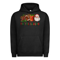Pigment Black Tis The Season Christmas With Football And Santa Urban Hoodie - FaDigitalArtStudio