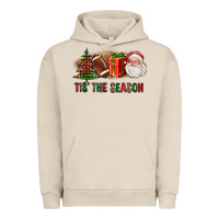 Pigment French Oak Tis The Season Christmas With Football And Santa Urban Hoodie - FaDigitalArtStudio