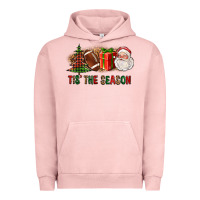 Pigment Salmon Tis The Season Christmas With Football And Santa Urban Hoodie - FaDigitalArtStudio