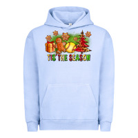 Pigment Grape Ice Tis The Season Christmas With Softball And Gingerbread Man Urban Hoodie - FaDigitalArtStudio