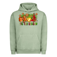 Pigment Oil Green Tis The Season Christmas With Softball And Gingerbread Man Urban Hoodie - FaDigitalArtStudio