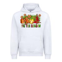 White Tis The Season Christmas With Softball And Gingerbread Man Urban Hoodie - FaDigitalArtStudio