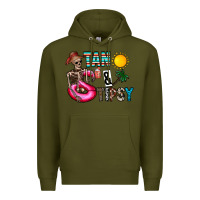 Army Green Tan Tipsy Premium Hoodie - CowhideDigitalArt