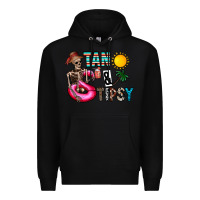 Black Tan Tipsy Premium Hoodie - CowhideDigitalArt