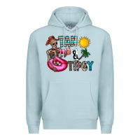 Blue Mist Tan Tipsy Premium Hoodie - CowhideDigitalArt