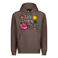 Coffee Tan Tipsy Premium Hoodie - CowhideDigitalArt