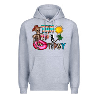 Heather Grey Tan Tipsy Premium Hoodie - CowhideDigitalArt