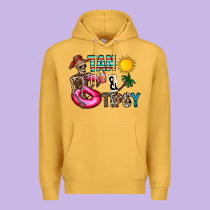 Tan Tipsy Premium Hoodie Designed By Cowhidedigitalart