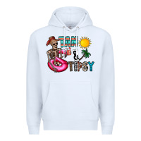 White Tan Tipsy Premium Hoodie - CowhideDigitalArt