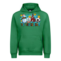 Emerald Tis The Season Christmas With Soccer Ball And Snowman Urban Hoodie - FaDigitalArtStudio