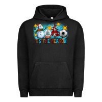 Pigment Black Tis The Season Christmas With Soccer Ball And Snowman Urban Hoodie - FaDigitalArtStudio