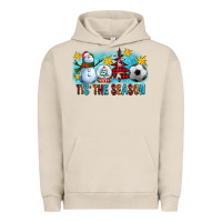 Pigment French Oak Tis The Season Christmas With Soccer Ball And Snowman Urban Hoodie - FaDigitalArtStudio