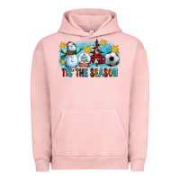 Pigment Salmon Tis The Season Christmas With Soccer Ball And Snowman Urban Hoodie - FaDigitalArtStudio