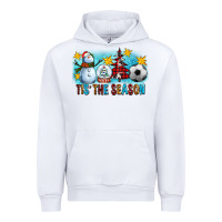 White Tis The Season Christmas With Soccer Ball And Snowman Urban Hoodie - FaDigitalArtStudio