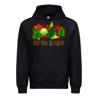 Black tis the season christmas with tennis ball and tree cookie Urban Hoodie - FaDigitalArtStudio