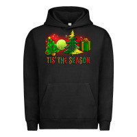 Pigment Black tis the season christmas with tennis ball and tree cookie Urban Hoodie - FaDigitalArtStudio