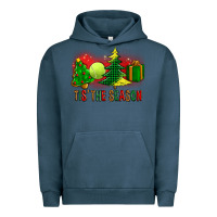 Pigment Midnight Navy tis the season christmas with tennis ball and tree cookie Urban Hoodie - FaDigitalArtStudio
