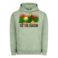 Pigment Oil Green tis the season christmas with tennis ball and tree cookie Urban Hoodie - FaDigitalArtStudio