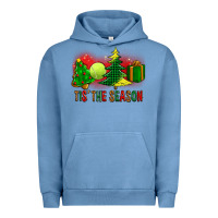 Pigment Pebble Blue tis the season christmas with tennis ball and tree cookie Urban Hoodie - FaDigitalArtStudio