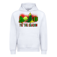 White tis the season christmas with tennis ball and tree cookie Urban Hoodie - FaDigitalArtStudio