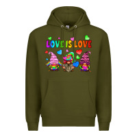 Army Green lgbtq love is love gnomes Premium Hoodie - HRA Design Shop