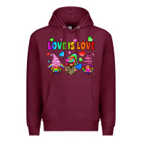 Burgundy lgbtq love is love gnomes Premium Hoodie - HRA Design Shop