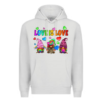 Dove Grey lgbtq love is love gnomes Premium Hoodie - HRA Design Shop