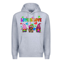 Heather Grey lgbtq love is love gnomes Premium Hoodie - HRA Design Shop