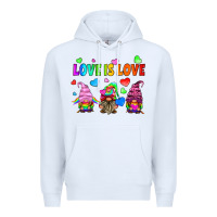 White lgbtq love is love gnomes Premium Hoodie - HRA Design Shop