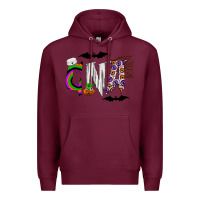 Burgundy Halloween CNA Premium Hoodie - CowhideDigitalArt